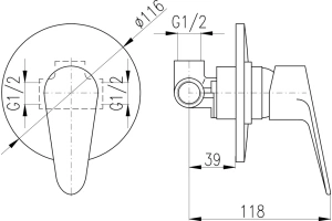 Смеситель для душа Rav Slezak Victoria хром - 2