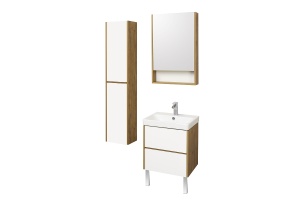 Комплект мебелии Aquaton Сканди 55 белый - светлое дерево - 3