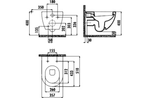 Унитаз подвесной Creavit Free FE3205 белый со смесителем биде, сиденье микролифт - 3
