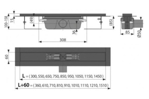 Душевой лоток AlcaPlast APZ1BLACK-550 - 2