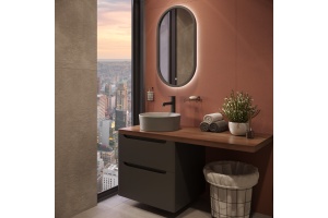 Мебель для ванной STWORKI Берген 60 серая с темной столешницей 122, Bocchi Vessel 1174-006-0125 - 3