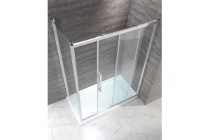 Душевой уголок Cezares Lux soft 140х90 хром стекло прозрачное - 2