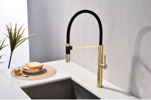 Смеситель для кухни Paulmark Leader светлое брашированное золото - 2