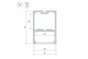 Профиль Arlight SL-LINE-4970-2500 ANOD+OPAL 020466 - 2
