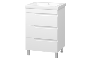 Тумба с раковиной Misty Софт 60 белая глянцевая