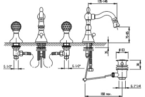 Смеситель Cezares Atlantis ATLANTIS-BBS2-03/24-Sw для биде - 3
