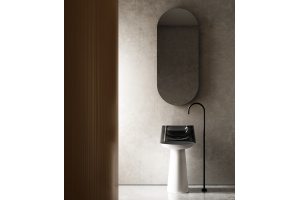 Раковина напольная Abber Kristall 50 черный - белый - 2