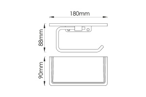 Держатель туалетной бумаги с полочкой WasserKRAFT золото матовый - 2