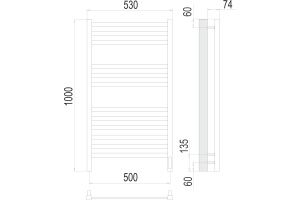 Электрический полотенцесушитель Terminus Ното П12 500х1000 Хром - 3