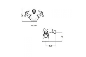 Смеситель для биде Magliezza Classico бронза (50110-br) - 2