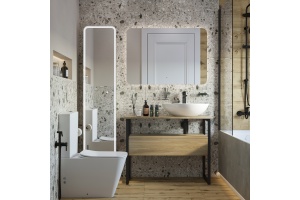 Мебель для ванной DIWO Элиста 100 светлое дерево с раковиной Moduo 55 Leaf