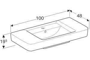 Раковина 100 см Geberit Renova Plan 122100000 - 2