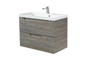 Тумба с раковиной BelBagno Vittoria 80 серый - коричневый - 3