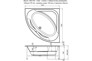 Акриловая ванна Aquanet Vista 150x150 - 3
