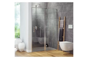 Душевая дверь со стенкой Excellent Mazo 100 профиль хром стекло прозрачное - 2