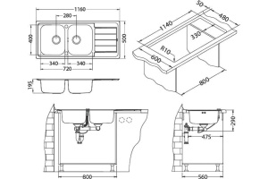 Мойка кухонная Alveus Line Maxim 100 - 3