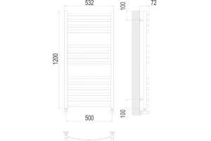 Водяной полотенцесушитель Terminus Авиэль П14 500х1200 Хром - 3