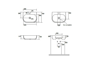Kerasan Nolita Раковина подвесная/накладная 50х45 см, с 1 отв под смеситель, цвет черный матовый - 2