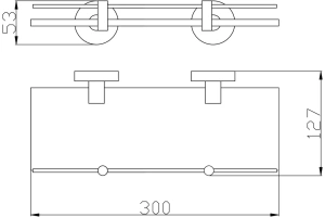 Полка стеклянная Rav Slezak Colorado 30 золото - 2