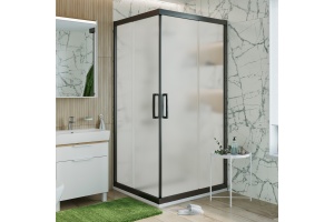 Душевой уголок STWORKI Дублин DE019SC9595200 95x95 см профиль черный матовый, стекло матовое