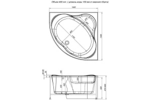 Акриловая ванна Aquanet Palau 140x140 см (00204021) - 3