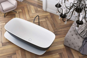 Ванна из литьевого мрамора Kolpa San Milo 174х75 черно-белая - 3