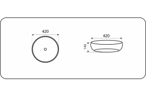 Раковина накладная CeramaLux NC 42 см коричневый (J2055) - 3