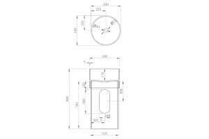Раковина напольная ABBER Kristall 45 коричневый (AT2701Opal-H) - 3