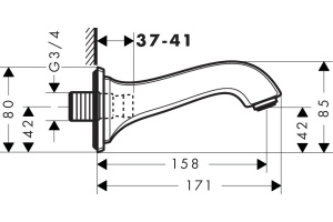 Излив Hansgrohe Metropol Classic 13425000 для ванны - 2