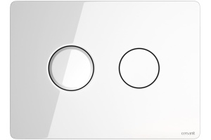 Кнопка смыва Cersanit Accento Circle BU-ACN-CIR-PN/Wh/Gl стеклянная, белая глянцевая