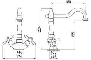 Смеситель для кухни Rav Slezak Morava retro белый - 3