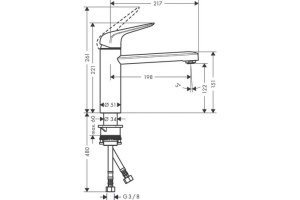 Кухонный смеситель однорычажный, 120, 1jet Hansgrohe 71806800 - 3