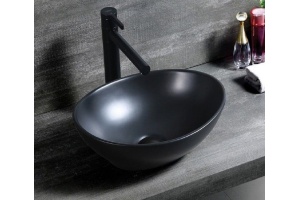 Раковина накладная CeramaLux NC 40.5 см черный матовый (7138MB) - 3