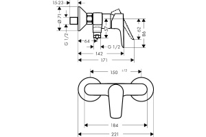 Смеситель Hansgrohe Talis E 71760670 для душа - 2