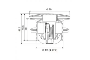 Донный клапан Excellent для ванны золото - 2
