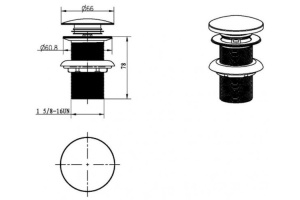 Донный клапан для раковины Boheme Matt Gold (612-MG) - 2
