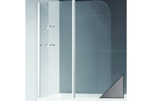 Шторка на ванну Cezares ECO-O-V-12-120/140-P-Cr-L стекло punto