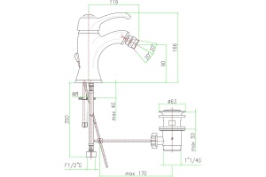Смеситель для биде Fiore  бронза (47ZZ5321) - 2