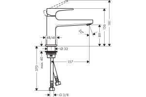 Смеситель Hansgrohe Metropol для раковины, с донным клапаном Push-Open 32502000 - 2