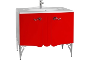 Тумба с раковиной Bellezza Эстель 90 красная - 2