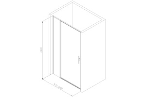3.31004.00G PRIORITY, Дверь в нишу 1000мм стекло Тонир., серое, хром (280663) - 2