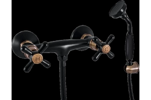 Смеситель для душа Rav Slezak Morava retro черный матовый - бронза