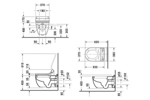 Чаша для унитаза подвесного Duravit Starck 3 SensoWash С - 2