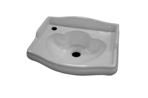 KERASAN Retro Раковина 410х320мм c 1 отв.выбитым вручную под смеситель слева (SX), цвет белый