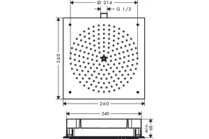 Верхний душ 24х24 см, 1 режим струи Hansgrohe Raindance Air 26481000, хром - 2