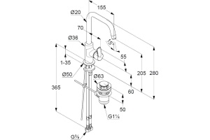 Смеситель Kludi Pure&Easy для раковины 370230565 - 2