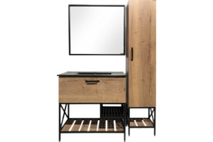Тумба с раковиной Comforty Бредфорд 75 дуб темный - 3