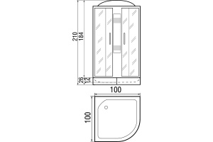Душевая кабина с поддоном River Nara 100/24 MT (10000001355) - 3