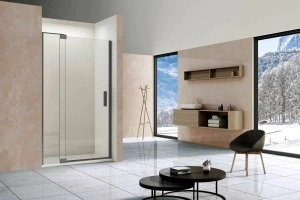 Душевая дверь в нишу Vincea EXTRA 120х200 профиль сталь стекло прозрачное - 2