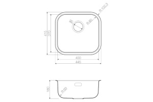 Мойка кухонная Omoikiri Omi 44-U/IF AB латунь - 2